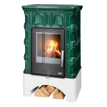Kachlová kamna ABX Britania rovný sokl, Flaschengrün