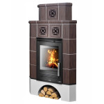 Kachlová kamna ABX Regina rohová, cofee
