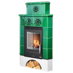 Kachlová kamna ABX Regina rohová, zelená