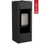 Krbová kamna s výměníkem Kratki HATI AQUA 10 kW, světlé topeniště, dřevěná rukojeť