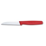 VICTORINOX Nůž na zeleninu 8 cm vlnkované ostří červený