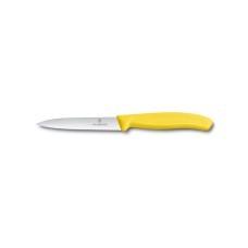 VICTORINOX Nůž na zeleninu 10 cm vlnkové ostří, žlutý