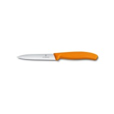 VICTORINOX Nůž na zeleninu 10 cm vlnkové ostří, oranžový