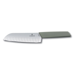 Victorinox Kuchyňský nůž 17 cm SANTOKU Swiss Modern, olivový (6.9056.17K6B)