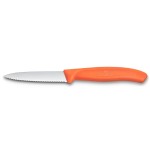 VICTORINOX Nůž na zeleninu 8 cm Swiss Classic oranžový, vlnkové ostří