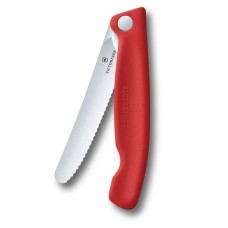 Victorinox Svačinový skládací nůž Swiss Classic s vlnkovaným ostřím červený