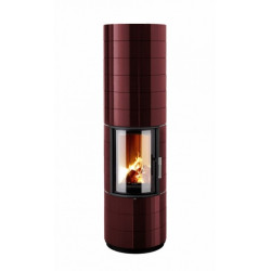 Akumulační kamna Leda COLONA tmavě červený smalt, zadní odkouření