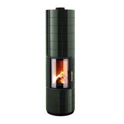 Akumulační kamna Leda COLONA tmavě zelený smalt, horní odkouření