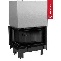 Krbová vložka Kratki MBM 10kW levé BS prosklení s výsuvem, černé obložení Termotec