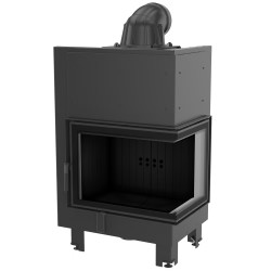 Krbová vložka Kratki MBZ 13kW pravé BS prosklení s výsuvem, ohýbané sklo, černé obložení Termotec