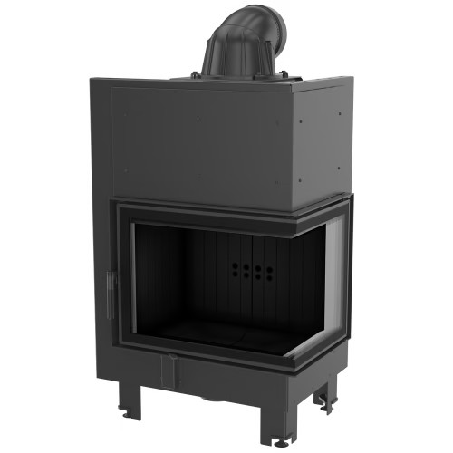 Krbová vložka Kratki MBZ 13kW pravé BS prosklení s výsuvem, ohýbané sklo, černé obložení Termotec