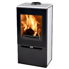 Krbová kamna Thorma CREMONA TOP černá/bílá keramika